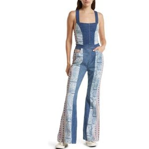 Free People Dallas Denim Jumpsuit Size 2 NWT